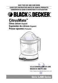 Notice BLACK & DECKER CJ525 Presse-agrumes