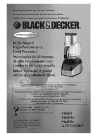 Notice BLACK & DECKER FP2500IKT Procesador de alimentos