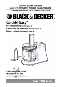 Notice BLACK & DECKER FP1200 Procesador de alimentos