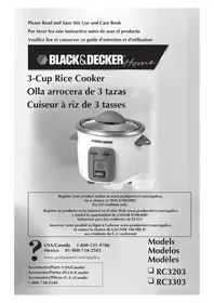 Notice BLACK & DECKER RC3303 Cuiseur à riz