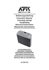 Notice AFK AV200.2CD Aktenvernichter