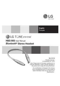 Notice LG TONE INFINIM HBS900 Casque sans fil
