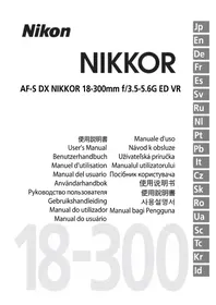 Notice NIKON NIKKOR AFS DX 18300MM F3.55.6G ED VR Objectif photo