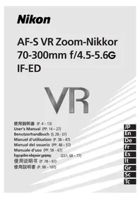 Notice NIKON NIKKOR AFS VR ZOOMNIKKOR 70300MM F4.55.6G IFED Φακός φωτογραφικής μηχανής