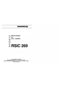Notice ROSIERES RSI 269 RB Geschirrspüler