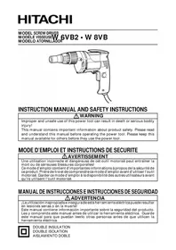 Notice HITACHI W 6VB2 Visseuse