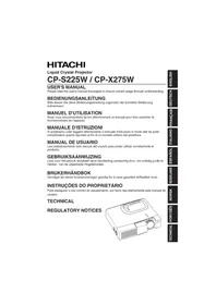 Notice HITACHI CPX275W Projecteur