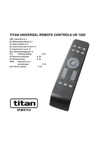Notice TITAN UR 1200 Télécommande