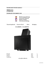 Notice PKM S1360BBPX Afzuigkap