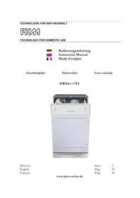 Notice PKM DW9A++7FI Dishwasher