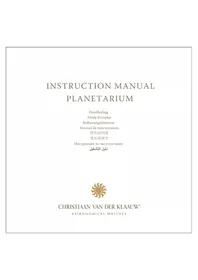 Notice Christiaan van der Klaauw PLANETARIUM CKPT1124 Часы