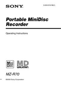 SONY MZ-R70 - MiniDisc Player