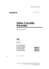 SONY SLV-SE710G - Video recorder