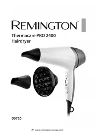 Notice REMINGTON THERMACARE PRO 2400 D5720 Saç kurutma makinesi