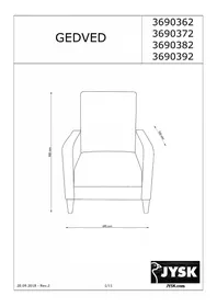 Notice JYSK GEDVED Canape / sofa / banc