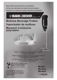 Notice BLACK & DECKER FR220 Mousseur à lait