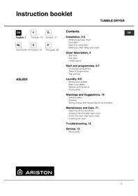 Notice Ariston Thermo ASL 60 V Sèche-linge