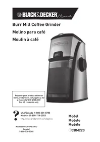 Notice BLACK & DECKER CBM220 Moulin à café
