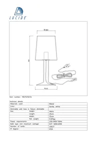 Notice Lucide LOUIS 785755031 Lampe électrique