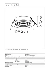 Notice Lucide TUBE 229540130 Luminaire encastrable