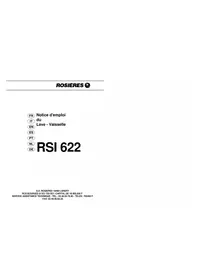 Notice ROSIERES RSI 622 RUBM Geschirrspüler
