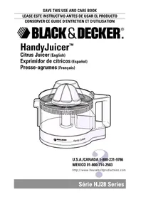 Notice BLACK & DECKER HJ28 Presse-agrumes