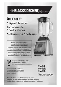 Notice BLACK & DECKER BLP5600GM Blender