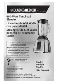 Notice BLACK & DECKER BLP6600M Blender