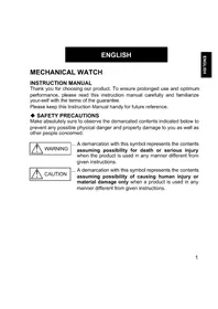 Notice ORIENT CONTEMPORARY EU00000C Montre