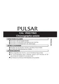 Notice PULSAR REGULAR PZ5001X1 Montre