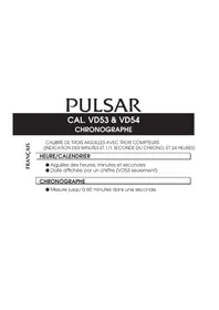 Notice PULSAR REGULAR PT3933X1 Montre