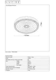 Notice Lucide VIVI 791022860 Plafonnier LED