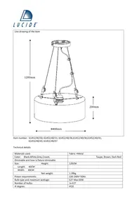 Notice Lucide CORAL 614524041 Luminaire suspendu
