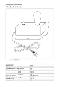 Notice Lucide EDISON 085160176 Lampe électrique