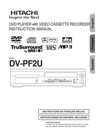 Notice HITACHI DVPF2U Combi DVD video