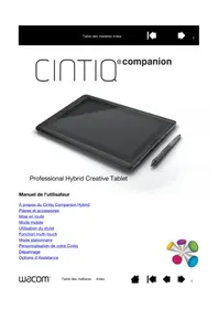 Notice WACOM CINTIQ COMPANION HYBRID Tablette