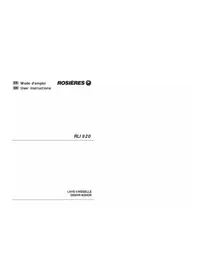 Notice ROSIERES RLI 920 MPN Dishwasher