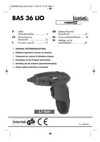 Notice Meister Craft BAS 36 LIO Visseuse