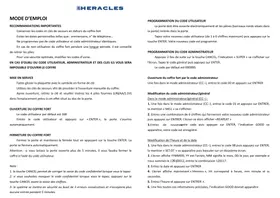 Notice Heracles CFE3 Coffre-fort