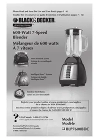 Notice BLACK & DECKER BLP7600BDC Blender