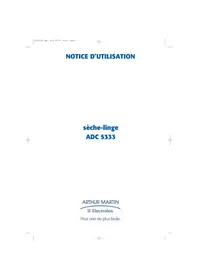 Notice ARTHUR MARTIN ELECTROLUX ADC 5333 Sèche-linge