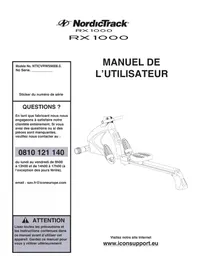 Notice NordicTrack RX 1000 Rameur