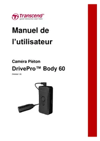 Notice TRANSCEND DRIVEPRO BODY 60 Caméscope