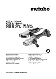 Notice METABO WPF 18 LTX 125 QUICK IK шліфувальна машина