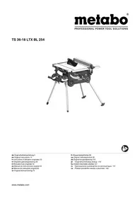 Notice METABO TS 3618 LTX BL 254 Pila