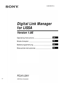 Notice SONY PCLKLSA1 Andere Kamera-Zubehör