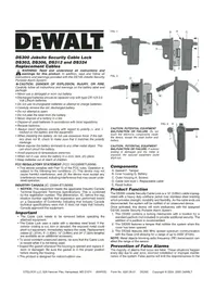Notice DEWALT DS306 Antivol câblé de sécurité