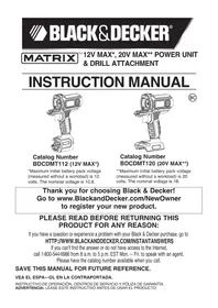 Notice BLACK & DECKER MATRIX BDCDMT120IA Multitools