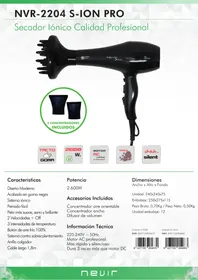 Notice NEVIR NVR2204 SION PRO Sèche cheveux