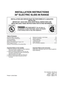 Notice FRIGIDAIRE FGES3065PW Cooker